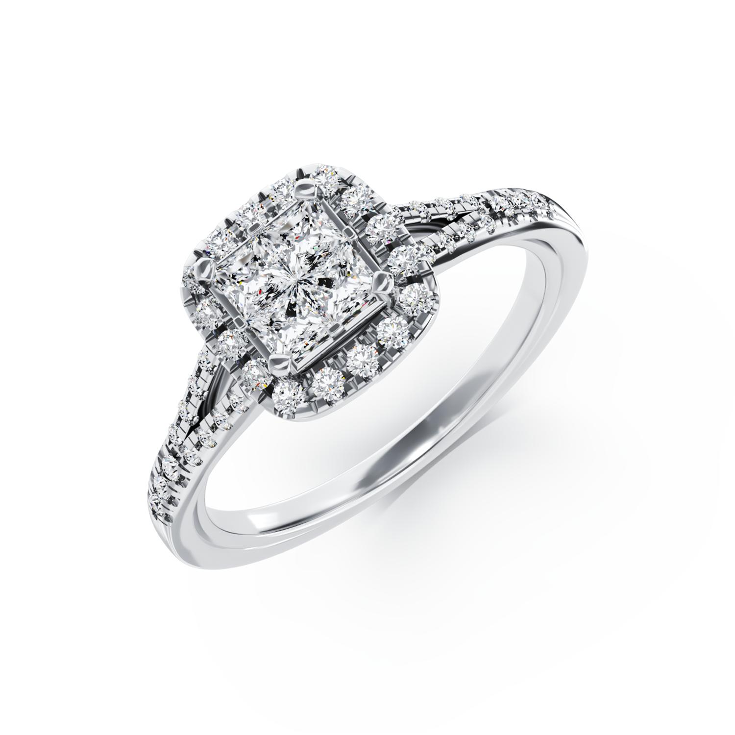 18K white gold engagement ring with 0.53ct diamonds